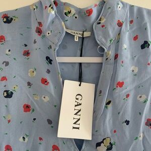 Ganni blue floral dress